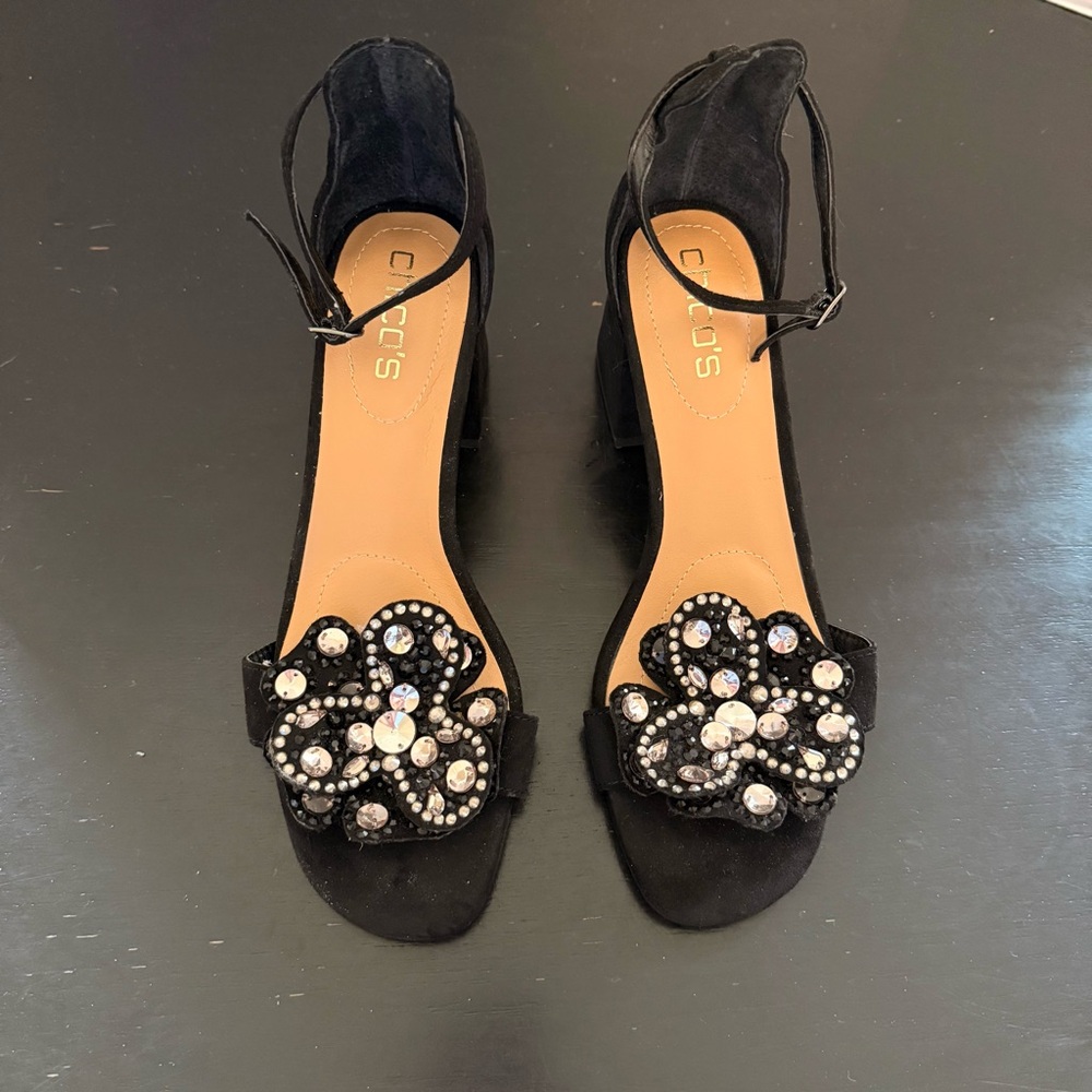Chico's Black Embellished Heels